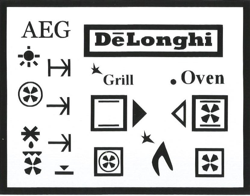 delonghi oven decals lettering